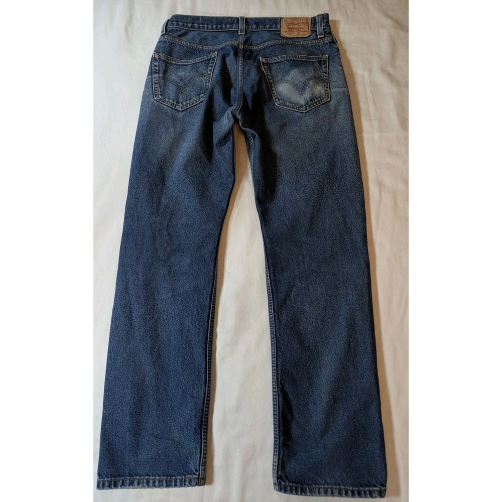 Levi's 505 Jeans Mens 36x34 Blue Straight Fit Regular Wash Denim Lesotho 3405 - Picture 3 of 12